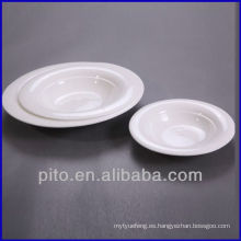 Placa de la fábrica de porcelana de P &amp; T profunda, placa de ensalada, plato de servir